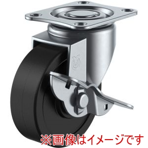 ユーエイキャスター YUEI ユーエイキャスター SG-75RHES プレート式 自在 キャスター 導電ゴム 車輪径75mm ストッパー付き Sタイプ SG-S型 取付寸法55×42