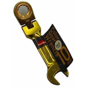 中正機械 マッチョ MacCho MacCho MGW-10FS カラーギアレンチ フレックスショート ゴールド 10mm 中正機械 マッチョ