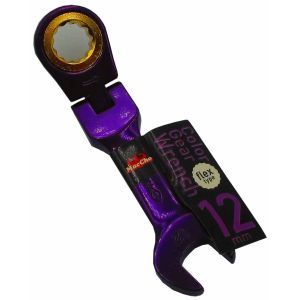 中正機械 マッチョ MacCho MacCho MGW-12FS カラーギアレンチ フレックスショート パープル 12mm 中正機械 マッチョ