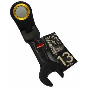 中正機械 マッチョ MacCho MacCho MGW-13FS カラーギアレンチ フレックスショート ブラック 13mm 中正機械 マッチョ
