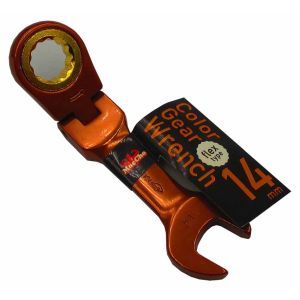 中正機械 マッチョ MacCho MacCho MGW-14FS カラーギアレンチ フレックスショート オレンジ 14mm 中正機械 マッチョ