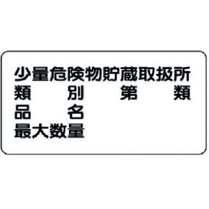 ユニット UNIT ユニット 828-53 危険物標識 横型 少量危険物貯蔵 鉄板 明治山  300×600