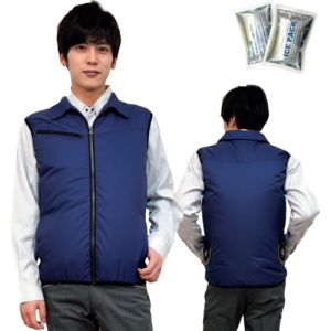 岡潮 岡潮 20201N-4L-0910 冷感保冷剤付き、空調ベスト+バッテリー付20201 ネイビー 4L