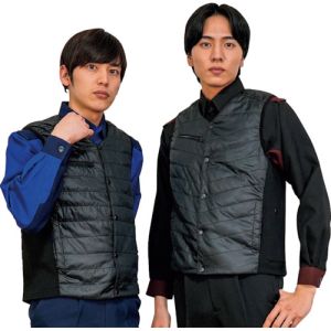 岡潮 岡潮 OK40206-L 黒色発熱ベスト+モバイルバッテリー10,000mAhセット L