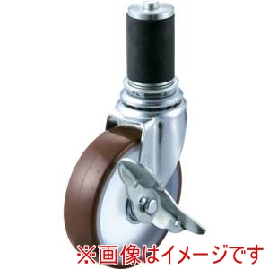 ユーエイ ユーエイ SUS-ETF-100URS-35P 差込式 自在 ステンレスキャスター ウレタン 車輪径100mm ストッパー付き Eタイプ SUS-ETF-S型 パイプ径35