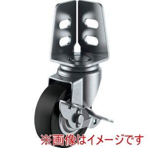 ユーエイキャスター YUEI ユーエイキャスター SA-75RHES アングル 自在 キャスター 導電ゴム 車輪径75mm ストッパー付き Sタイプ SA-S型 取付寸法20×21,16