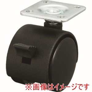 ユーエイキャスター YUEI ユーエイキャスター PT-40GS プレート式 自在 双輪キャスター ナイロン 車輪径40mm ストッパー付き OTHERS PT型 取付寸法25.4×25.4