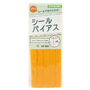 トップマン工業 トップマン工業 バイアステープ シールバイアステープ 12mmｘ2.5m Col.4 バナナイエロー TM008