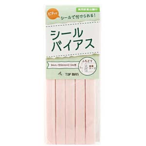 トップマン工業 トップマン工業 バイアステープ シールバイアステープ 12mmｘ2.5m Col.9 チェリーピンク TM008
