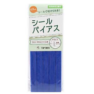 トップマン工業 トップマン工業 バイアステープ シールバイアステープ 12mmｘ2.5m Col.20 インディゴブルー TM008