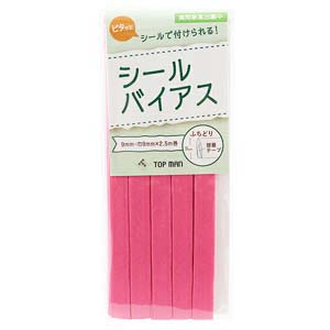 トップマン工業 トップマン工業 バイアステープ シールバイアス 9mmｘ2.5m Col.12 ピーチピンク TM012