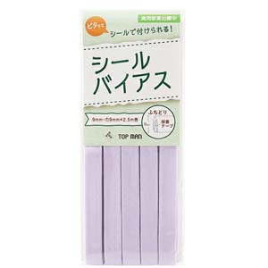 トップマン工業 トップマン工業 バイアステープ シールバイアス 9mmｘ2.5m Col.15 ライラック TM012