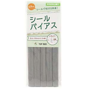 トップマン工業 トップマン工業 バイアステープ シールバイアス 9mmｘ2.5m Col.16 グレー TM012