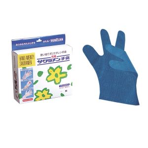 精宏 サクラメン ポリエチレン エンボス手袋 デラックス DX 100枚入 青 Sサイズ