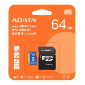 エイデータ ADATA ADATA AUSDX64GUICL10A1-RA1-I マイクロSDXC64GB UHS-I クラス10 メーカー保証永年