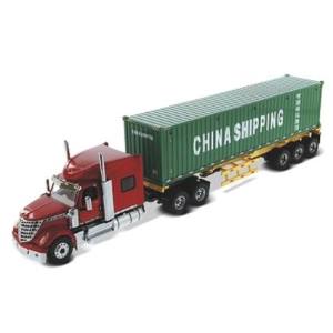 国際貿易 国際貿易 71045 DIECAST MASTERS 1/50 インターナショナル LoneStar Day Cab スケルトントレーラー40コンテナ CHINA SPG