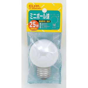 朝日電器 エルパ ELPA エルパ G-80H W ミニボール球25W ELPA 朝日電器