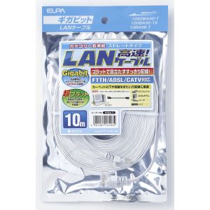 朝日電器 エルパ ELPA エルパ LAN-FT1100 W CAT6フラット10 ELPA 朝日電器