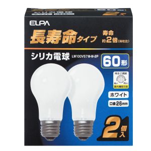 朝日電器 エルパ ELPA エルパ LW100V57W-W-2P 長寿命シリカ2P ELPA 朝日電器