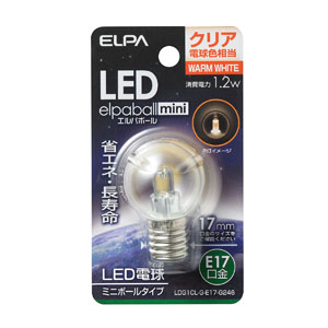朝日電器 エルパ ELPA エルパ LDG1CL-G-E17-G246 LED装飾電球 ミニボール球形 E17 G30 クリア電球色 ELPA 朝日電器