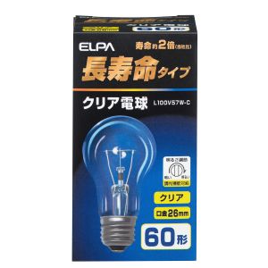 朝日電器 エルパ ELPA エルパ L100V57W-C 長寿命クリア ELPA 朝日電器