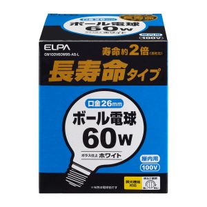 朝日電器 エルパ ELPA エルパ GW100V60W95-AS-L 長寿命G95ボール球 ELPA 朝日電器