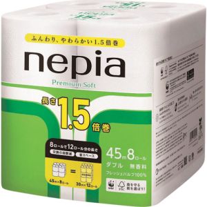 ネピア ネピア 26345-26346 プレミアムソフト1.5倍巻8ロールダブル45M メーカー直送 代引不可 北海道沖縄離島不可
