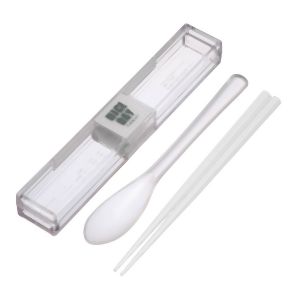 岩崎工業 IWASAKI ラストロウェア とっても強いケース & スプーン 箸付 18cm ホワイト H-600 Lustroware