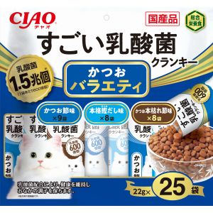 いなばペットフード いなば CIAO すごい乳酸菌クランキー かつお節バラエティ 22g×25袋