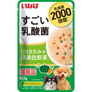 いなばペットフード いなば すごい乳酸菌 パウチ とりささみ 緑黄色野菜 60g 323800