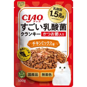いなばペットフード いなば チャオ すごい乳酸菌 クランキー 500g かつお節入り チキンミックス味 324150 CIAO
