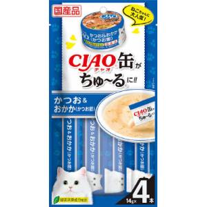 いなばペットフード いなば チャオ 缶ちゅ～る かつお & おかか かつお節 14g×4本 CIAO