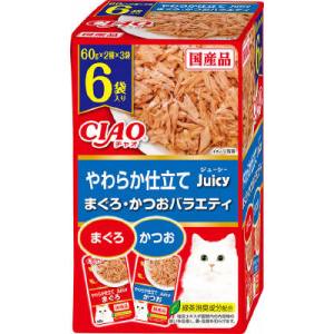いなばペットフード いなば チャオ ジューシー まぐろ かつおバラエティ 60g×6袋 CIAO