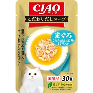 いなばペットフード いなばペットフード CIAO こだわりだしスープ まぐろ しらす ほたて貝柱 ささみ入り 30g
