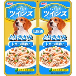 いなばペットフード いなば ツインズ とりささみ レバー & 野菜入り 80g(40g×2) TW-09