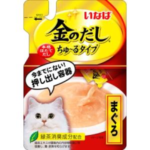 いなばペットフード いなば 金のだし ちゅ～るタイプ まぐろ とりささみ ほたてだし味 140g IC-181