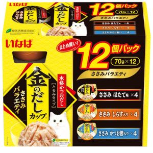 いなばペットフード いなば 金のだしカップ ささみバラエティ 70g×12個