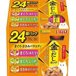 いなばペットフード いなば 金のだしカップ まぐろ ささみバラエティ 70g×24個