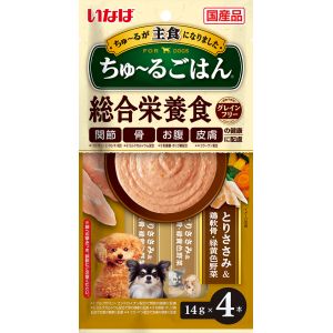 いなばペットフード いなば ちゅ～る ごはん とりささみ 鶏軟骨 緑黄色野菜 14g×4本 323570