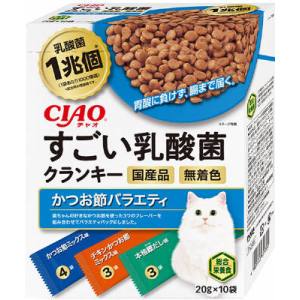 いなばペットフード いなば チャオ すごい乳酸菌クランキー かつお節バラエティ 20g×10袋 CIAO