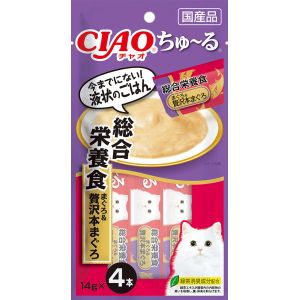いなばペットフード いなば チャオ ちゅ～る 総合栄養食 まぐろ 贅沢本まぐろ 14g×4 320940 CIAO