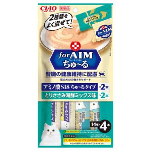 いなばペットフード いなば CIAOforAIM ちゅ～る 腎臓の健康に配慮 とりささみ海鮮ミックス味 14g×4本