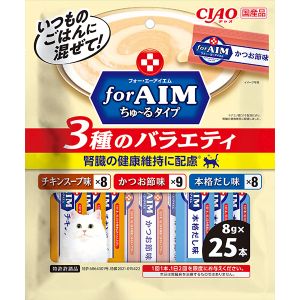 いなばペットフード いなばペットフード CIAO forAIM ちゅ～るタイプ 3種のバラエティ 8g×25本入