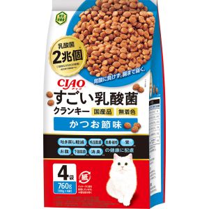 いなばペットフード いなば チャオ すごい乳酸菌 クランキー かつお節味 760g 190g×4袋 322360 CIAO