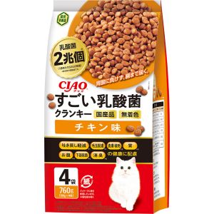 いなばペットフード いなば チャオ すごい乳酸菌 クランキー チキン味 760g 190g×4袋 322350 CIAO