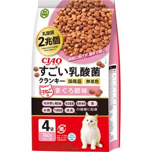 いなばペットフード いなば CIAO すごい乳酸菌クランキー 子ねこ用 まぐろ節味 760g 190g×4袋