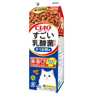 いなばペットフード いなば チャオ すごい乳酸菌 クランキー牛乳パック かつお節味 400g 321070 CIAO