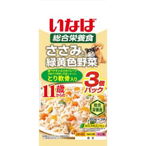 いなばペットフード いなば ささみと緑黄色野菜 11歳からのとり軟骨入り 60g×3袋