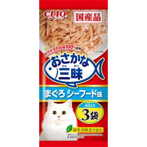 いなばペットフード いなば CIAO おさかな三昧 まぐろ シーフード味 60g×3袋