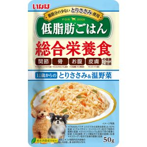 いなばペットフード いなば 低脂肪ごはん 11歳からのとりささみ 温野菜 50g